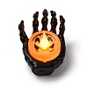 Halloween Resin Skeleton Hand LED Light Figurines Ornament AJEW-Z036-02B-2