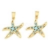 Brass Micro Pave Sky Blue Cubic Zirconia Pendants CU-CBA6938-05G-06-1