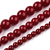 Opaque Solid Color Glass Beads Strands X-GLAA-T032-P8mm-05-4