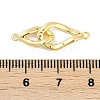 Brass Clear Cubic Zirconia Connector Charms KK-M311-09G-3