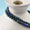 Natural Chrysocolla and Lapis Lazuli(Dyed) Round Bead Stretch Bracelets BJEW-L594-B04-2