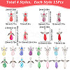 SUNNYCLUE 60Pcs 4 Style Electroplate Glass & Imitation Pearl Acrylic Pendants FIND-SC0004-04-2