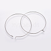 316 Surgical Stainless Steel Hoop Earrings Findings STAS-K146-039-50mm-0.8-1