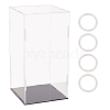 Rectangle Transparent Acrylic Minifigures Display Boxes with Black Base ODIS-WH0030-51E-1