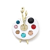 Palette Alloy Colorful Rhinestone Brooches JEWB-C037-22G-1