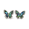 Rack Plating Butterfly Brass Stud Earrings EJEW-N055-55P-1