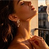 304 Stainless Steel Rhinestone Stud Dangle Earrings SA-CBA2018-06G-1
