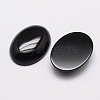 Oval Natural Black Agate Cabochons G-K020-14x10mm-01-2