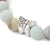 Natural Frosted Flower Amazonite Beads Stretch Braclets for Women BJEW-JB11450-3