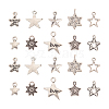 100Pcs 10 Styles Tibetan Style Alloy Star Charms TIBEP-CJ0001-48-1