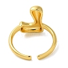 Initials Brass Open Cuff Ring for Women RJEW-N046-02L-G-3