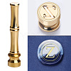 Golden Tone Brass Wax Seal Stamp Head with Bamboo Stick Shaped Handle STAM-K001-05G-Z-1