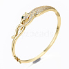 Brass Micro Pave Cubic Zirconia Bangles BJEW-T018-01G-NF-2