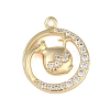 Brass Micro Pave Clear Cubic Zirconia Pendants FIND-B077-02G-06-1