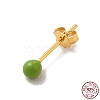 Enamel Round Ball Stud Earrings EJEW-C020-01G-08-1