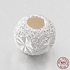 Fancy Cut Textured 925 Sterling Silver Round Beads STER-E044-39A-3