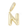 Brass Micro Pave Clear Cubic Zirconia Pendants KK-M289-01N-G-1