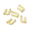 Rack Plating Brass Letter Connector Charms KK-C007-38G-U-1