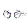 Anti-Tarnish Rhodium Plated 925 Sterling Silver Stud Earrings STER-BB72164-7