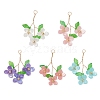 9Pcs 9 Colors Pearlized Glass Pearl Pendants PALLOY-JF03601-1