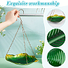 1Pc Leaf Iron Bird Hanging Feeder Tray AJEW-GA0007-34-3