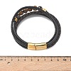 Braided Microfiber Leather Cord & Natural Tiger Eye Multi-strand Bracelets BJEW-C153-01H-5