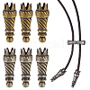 6Pcs 2 Colors Brass Cord End KK-OC0001-62-1