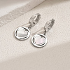 Stainless Steel Flat Round with Hollow Heart Hoop Earrings Daily Holiday Accessories OM1741-1-6