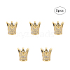 Eco-Friendly Brass Micro Pave Cubic Zirconia Crown Beads ZIRC-NB0001-07-NR-1