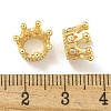 Brass Cubic Zirconia European Beads KK-L075-019LG-3