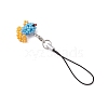 Glass Seed Bead Beaded Fish Charm Mobile Straps HJEW-MZ00182-02-4