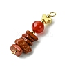 Gemstone Links Connector Charms PALLOY-JF03230-4