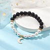 Moon 304 Stainless Steel Charm Bracelets BJEW-JB10310-01-2