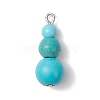 Synthetic Turquoise Dyed Round Beaded Pendants PALLOY-JF02867-11-1