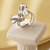 Non-Tarnish Elegant Stainless Steel Bowknot Open Cuff Ring for Women's Daily Wear VT8889-2-1