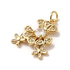 Brass Micro Pave Cubic Zirconia Pendants KK-K358-01A-G-2