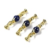 Natural Dyed Lapis Lazuli with Brass Fold Over Clasps G-G141-03G-18-1