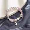 Moon and Star Charm Multi-strand Bracelet BJEW-TA00033-03-2