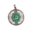 Retro Hollow Natural Malachite Pendants PW-WG205B0-01-1