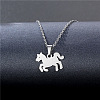 Horse Stainless Steel Pendant Necklaces PW-WG456C5-01-1