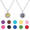 2 Sets Alloy Hollow Essential Oil Diffuser Perfume Locket Pendant 304 Stainless Steel Chain Necklaces NJEW-HS0001-22A-1