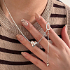2Pcs 925 Sterling Silver Spring Gate Rings STER-BBC0008-68-6