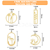 SUPERFINDINGS 48Pcs 8 Style Rack Plating Alloy Pendants FIND-FH0006-18-2