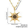 Fashionable Hip-hop Style Brass Pave Clear & Black Cubic Zirconia Star Pendant Dapped Chain Necklaces for Women Men UR9069-1-4