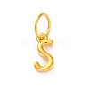 925 Sterling Silver Letter Charms with Jump Rings STER-R008-01G-S-1