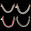 ANATTASOUL 4Pcs 4 Colors Plastic Pearl Beaded & PU Leather Chain Mobile Straps FIND-AN0001-13-1