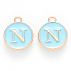 Golden Plated Alloy Enamel Charms ENAM-S118-04N-1