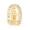 26Pcs 26 Styles Brass Micro Pave Clear Cubic Zirconia Initial Spacer Bars KK-E802-34G-2