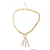 Acrylic Pearl Pendant Lariat Necklace NJEW-P271-03G-B-2
