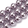 Electroplated Shell Pearl Beads Strands BSHE-G041-12mm-02-1